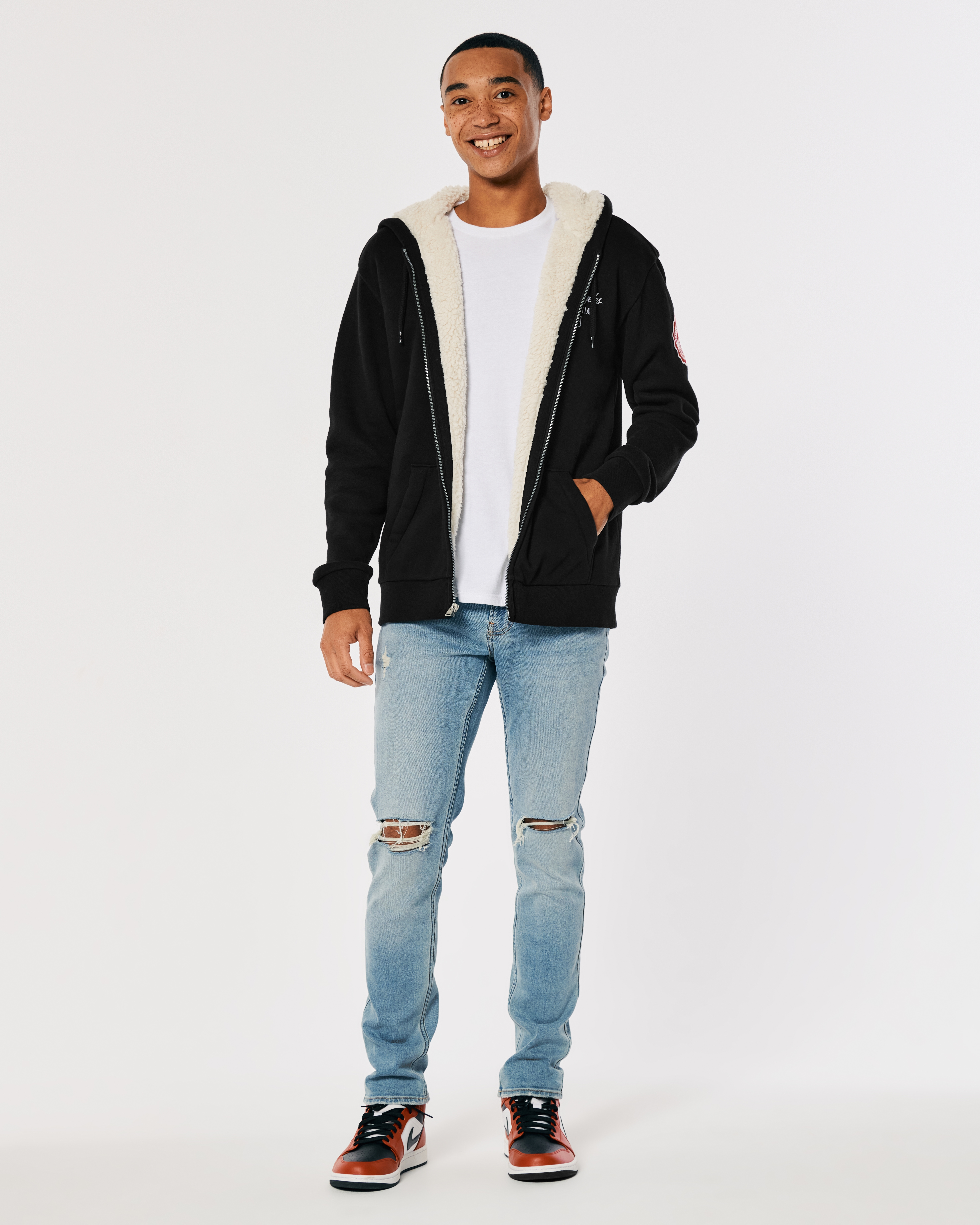 Sherpa lined deals hollister hoodie