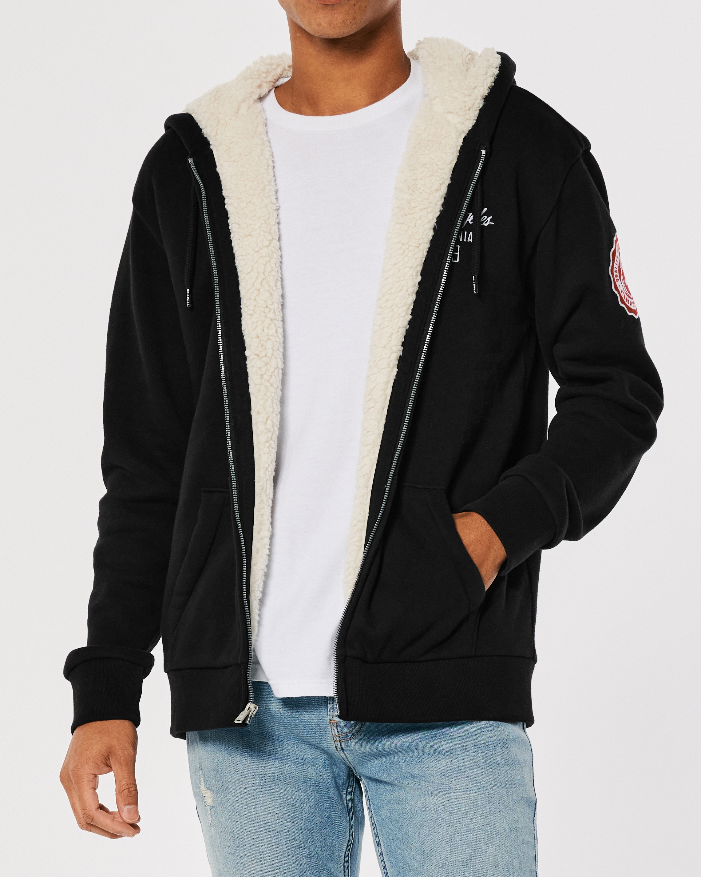 Hollister full cheap zip sherpa hoodie