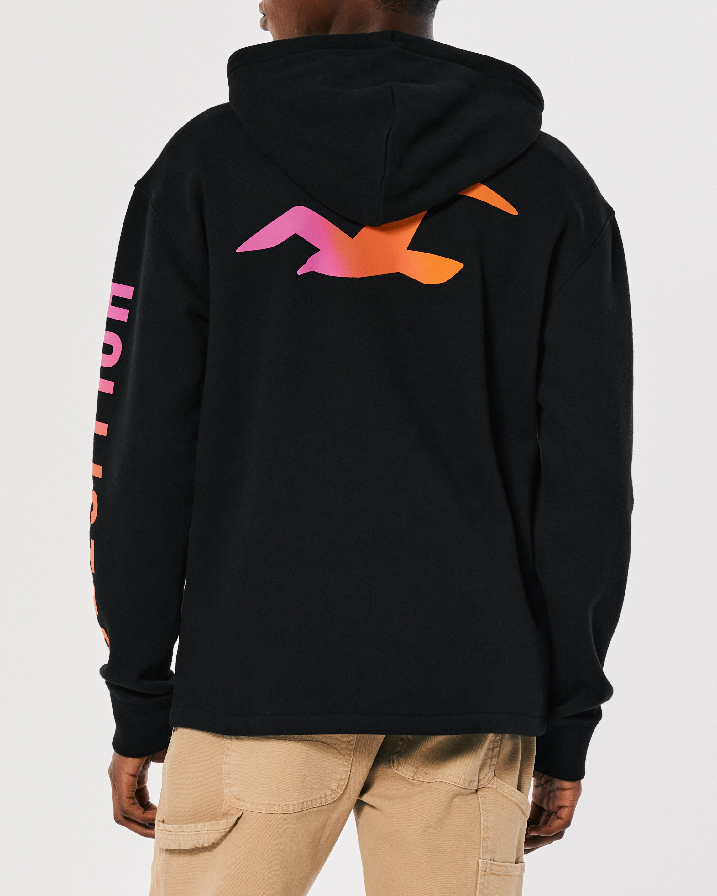 Print logo shop hoodie hollister