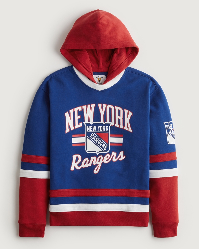 Men's Relaxed New York Rangers Graphic Hockey Jersey Hoodie | Men's  Clearance | HollisterCo.com
