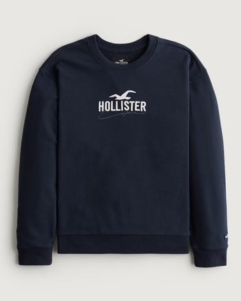 Hommes Sweat ras du cou décontracté à logo Hommes Hollister Homme
