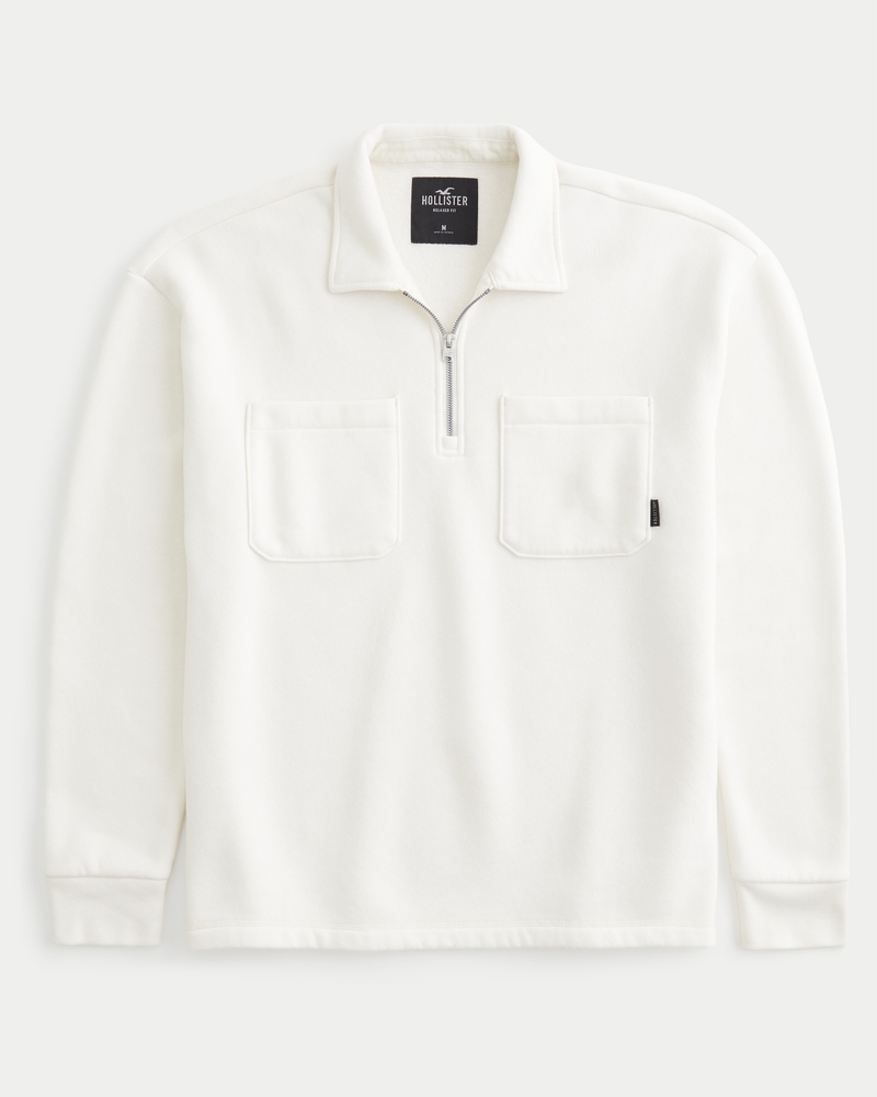 Men's Relaxed Folded Collar Quarter-Zip Sweatshirt | Men's New Arrivals ...