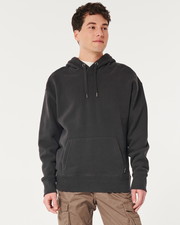 Hollister hoodie in grey with chest logo - ShopStyle