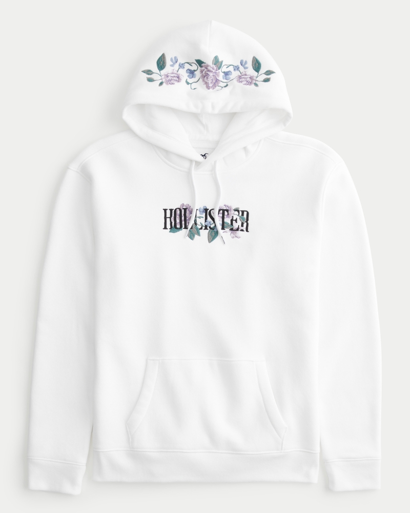 Men's Floral Logo Graphic Hoodie | Men's Clearance | HollisterCo.ca