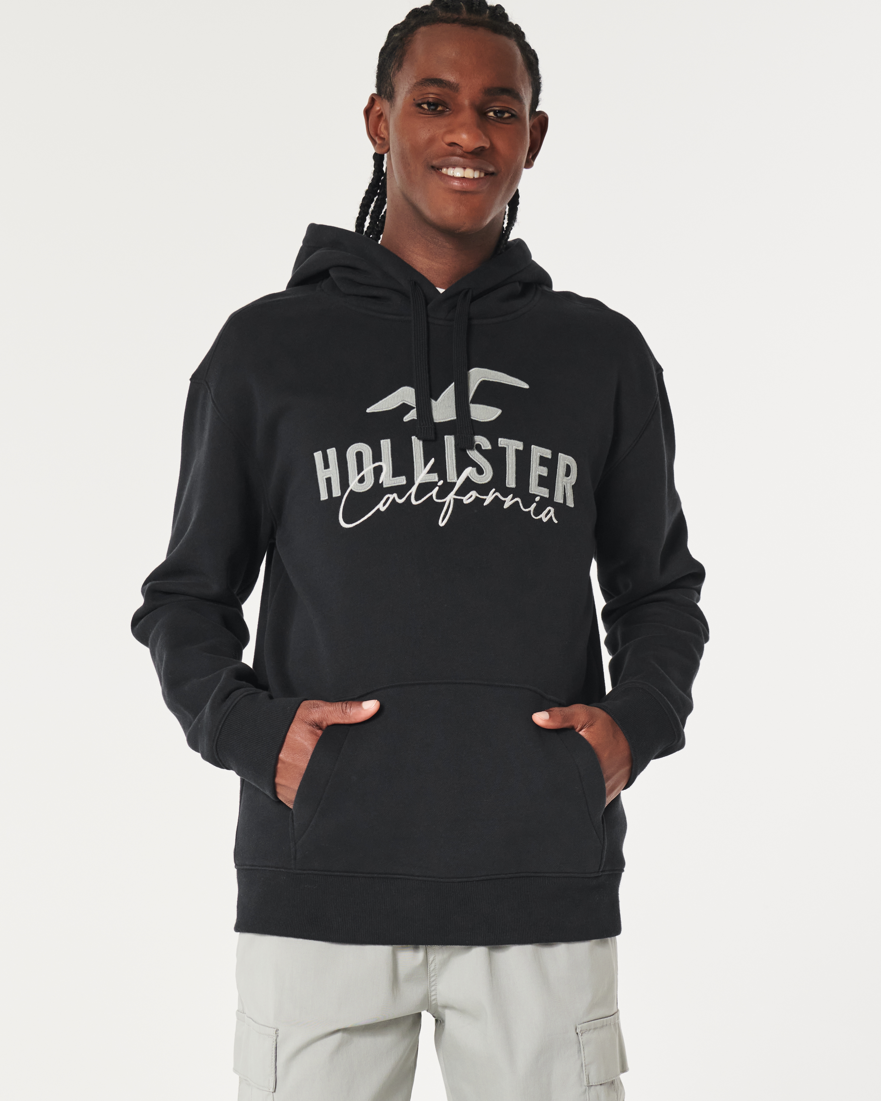 Print logo 2025 graphic hoodie hollister