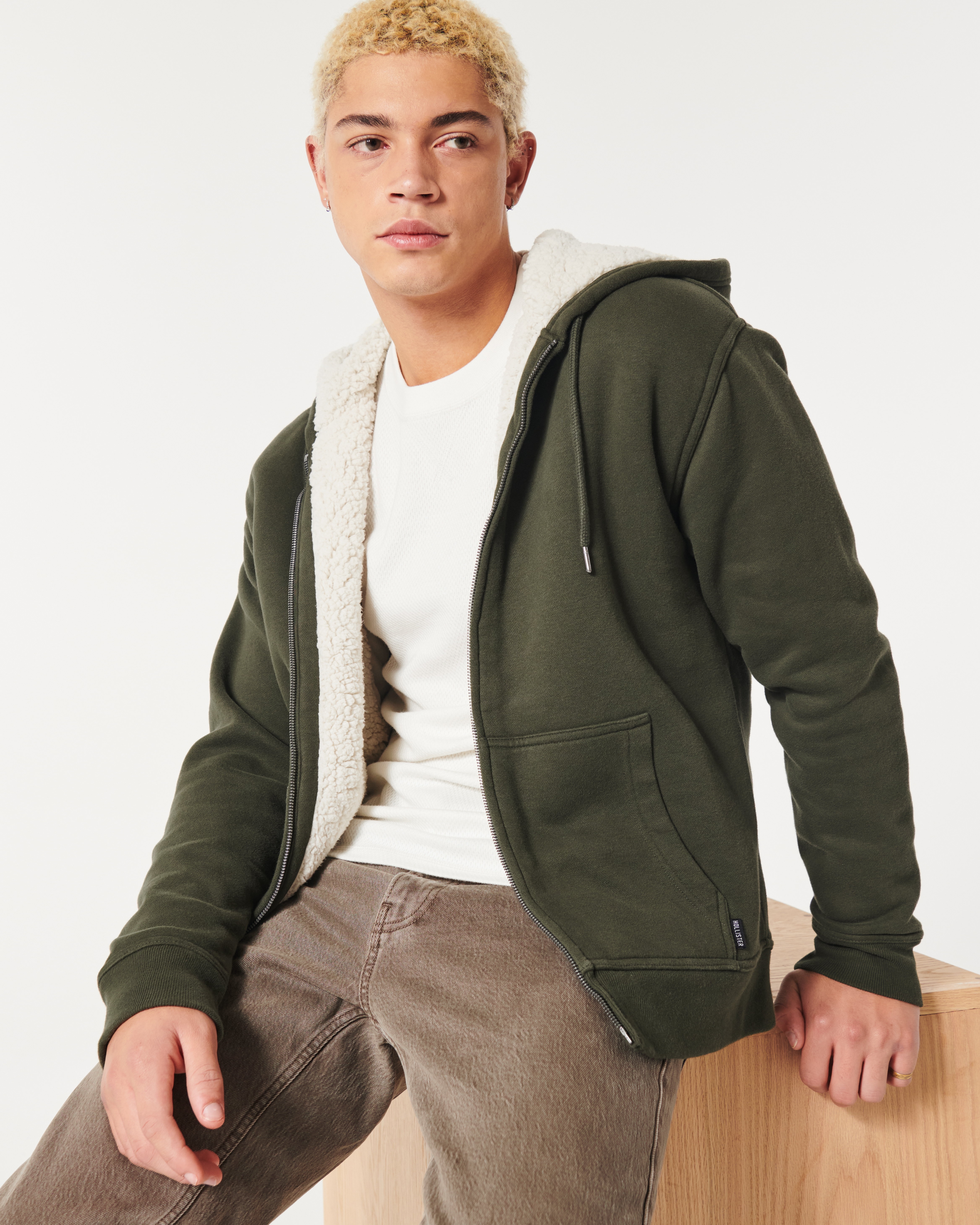 Hollister sherpa on sale hoodie