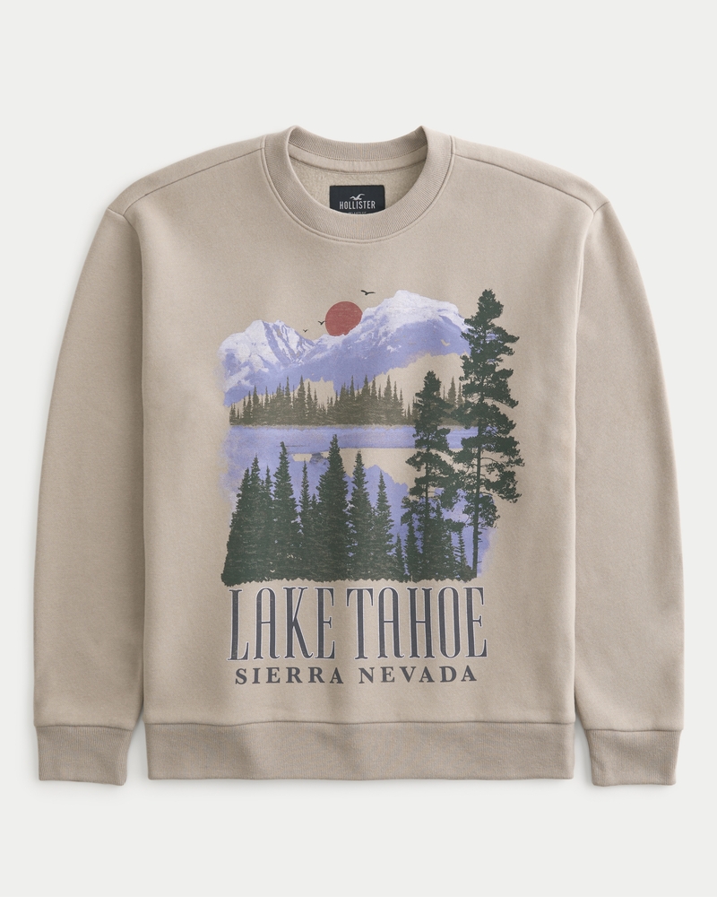 Men s Lake Tahoe Graphic Crew Sweatshirt Men s Sale HollisterCo