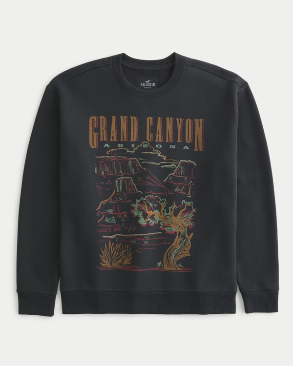 Grand Canyon Arizona Graphic Crew Sweatshirt, Black