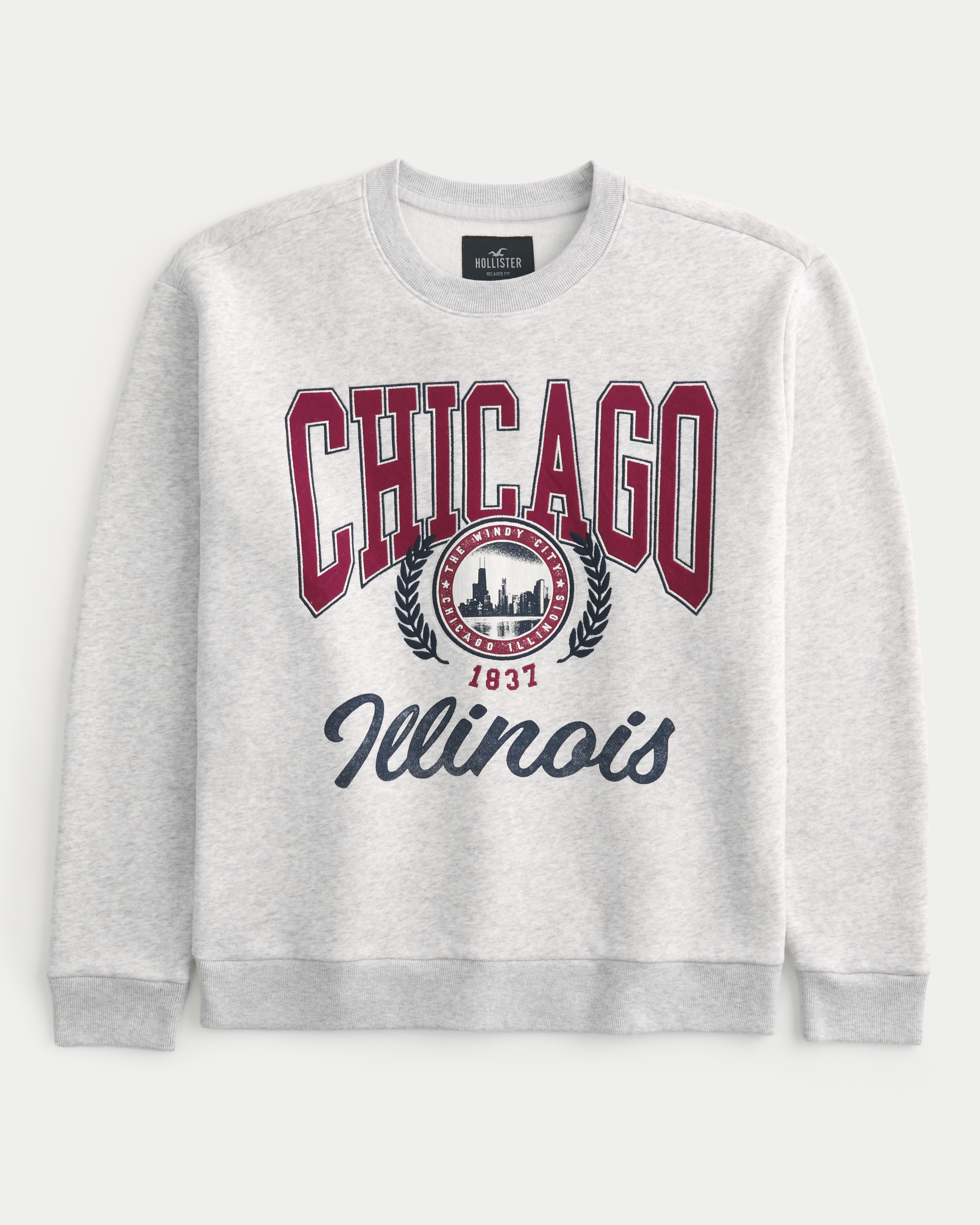 Relaxed Chicago Graphic Crew Sweatshirt