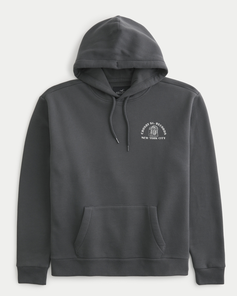 Men's Relaxed Crosby Street Records Graphic Hoodie