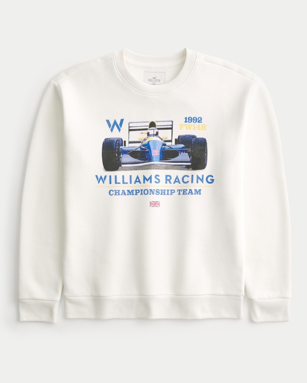 Relaxed Williams Racing Graphic Crew Sweatshirt, Cream - Williams