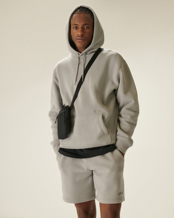 Hollister Feel Good Fleece Relaxed Hoodie, Grey