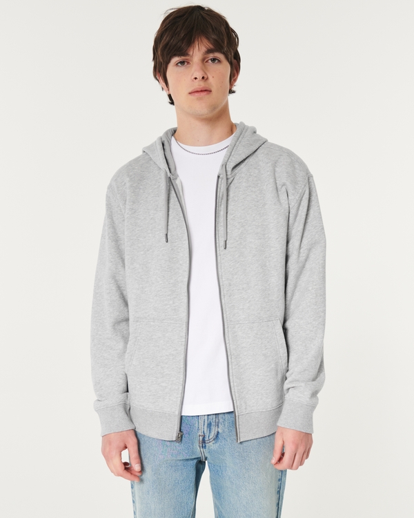 Men's Zip Up Hoodies: Black, White & Gray Zip Ups | Hollister Co.