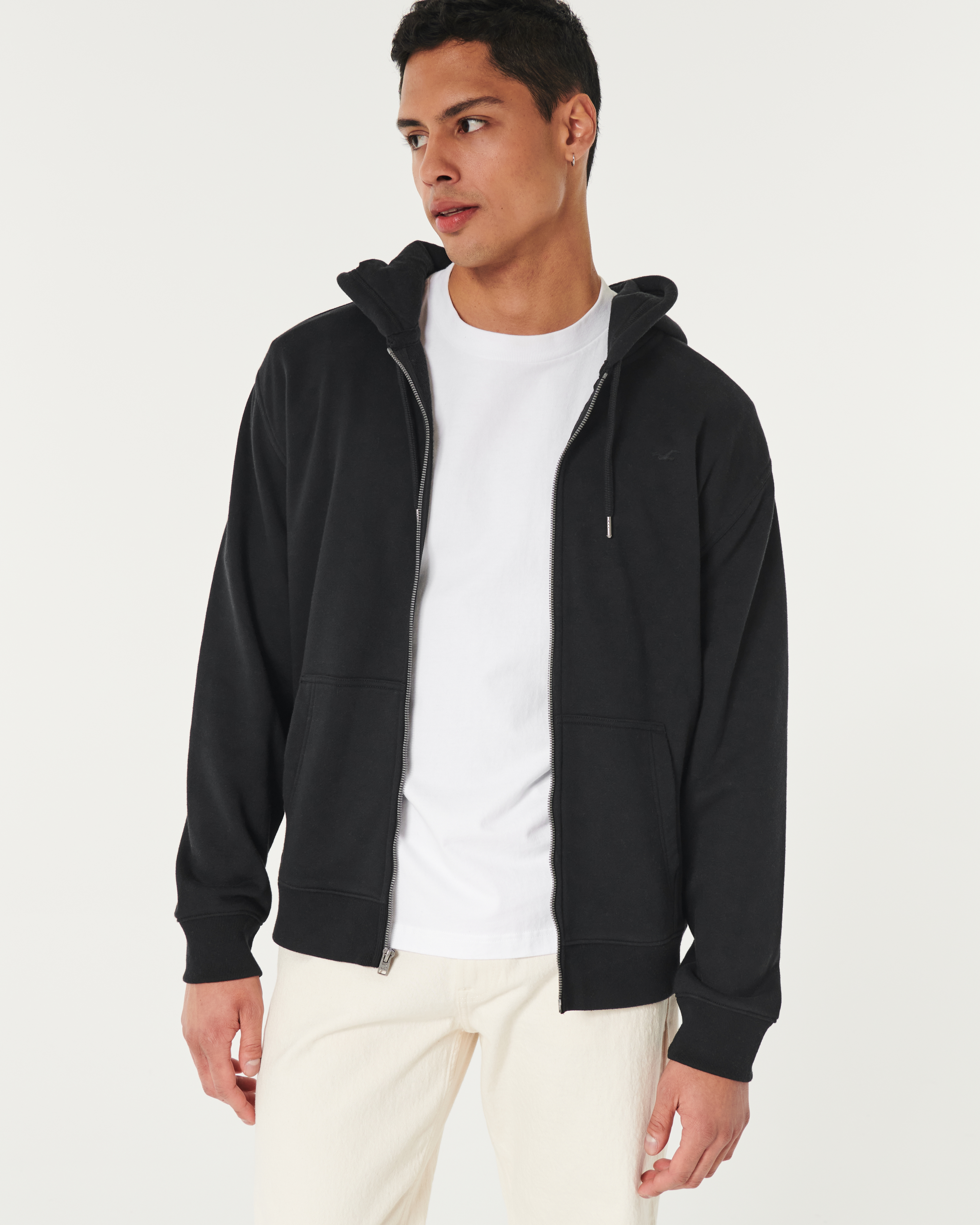 Relaxed Heavyweight Zip-Up Hoodie