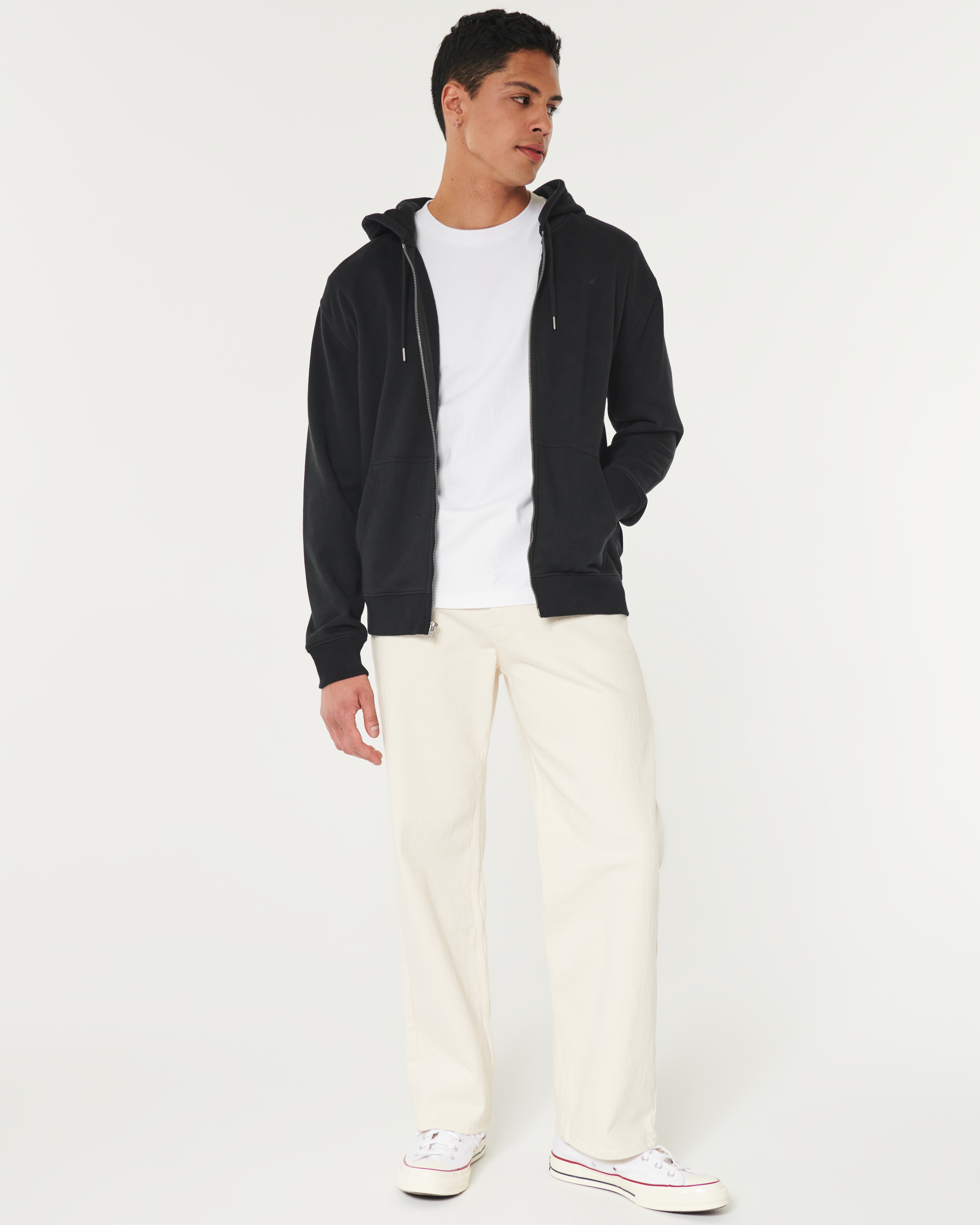 Relaxed Heavyweight Zip-Up Hoodie