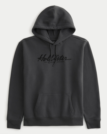 Hollister small scale logo relaxed fit hoodie with zip pocket in