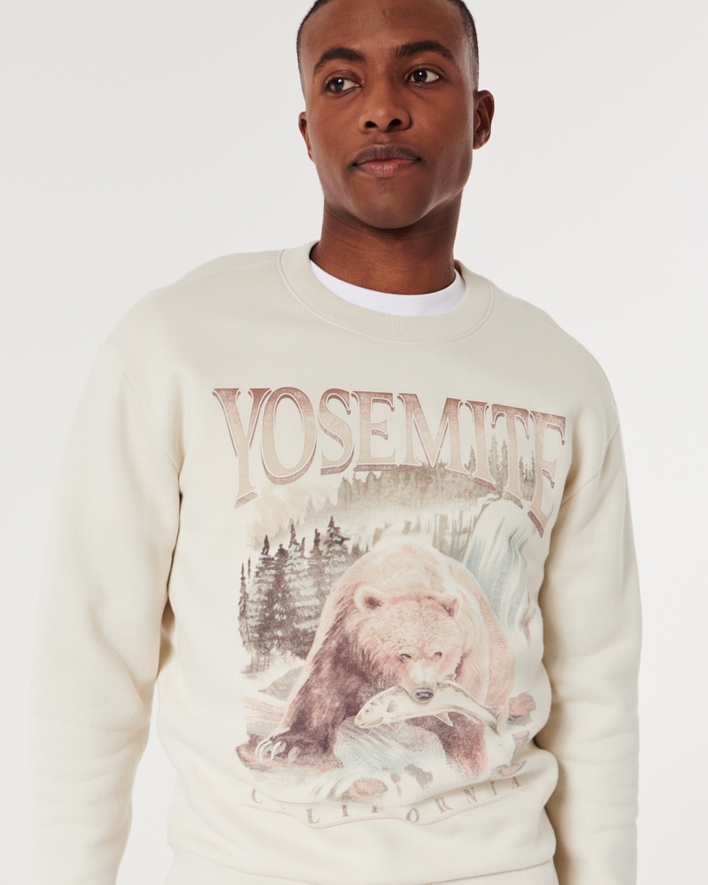 Lässiges Sweatshirt mit Rundhalsausschnitt und Yosemite-Grafik