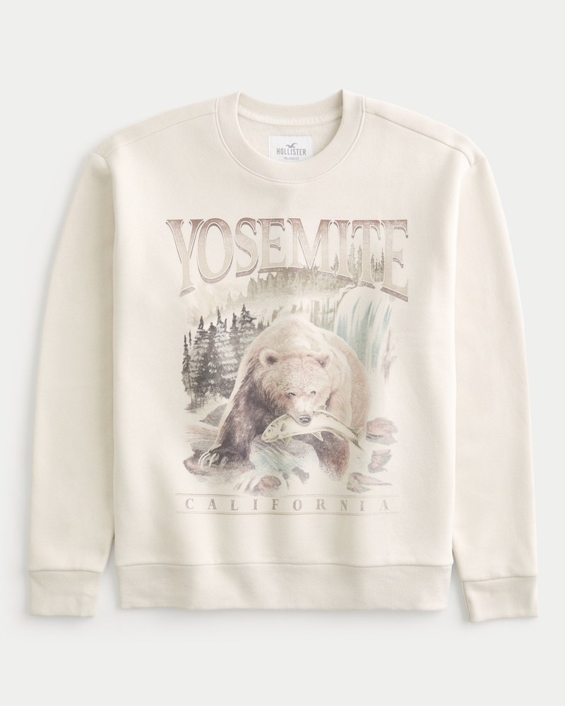 Lässiges Sweatshirt mit Rundhalsausschnitt und Yosemite-Grafik