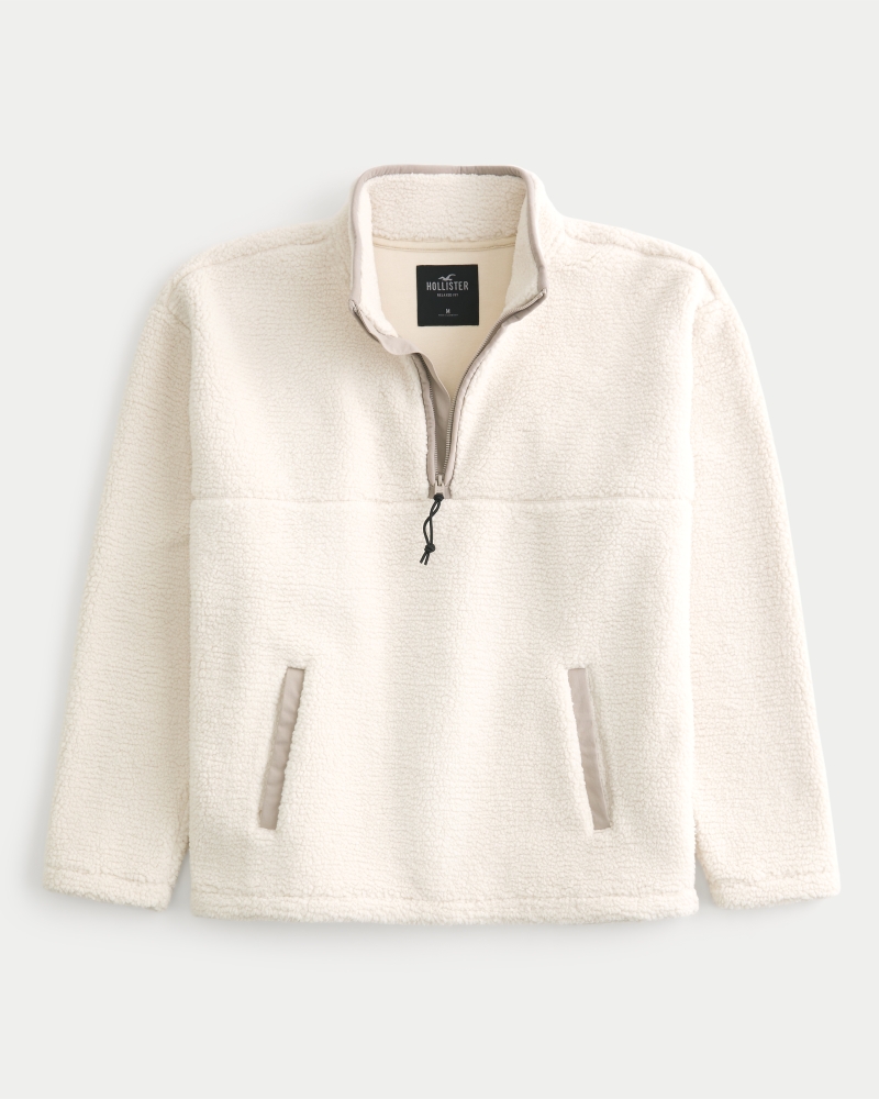 Hollister half sale zip sherpa sweatshirt