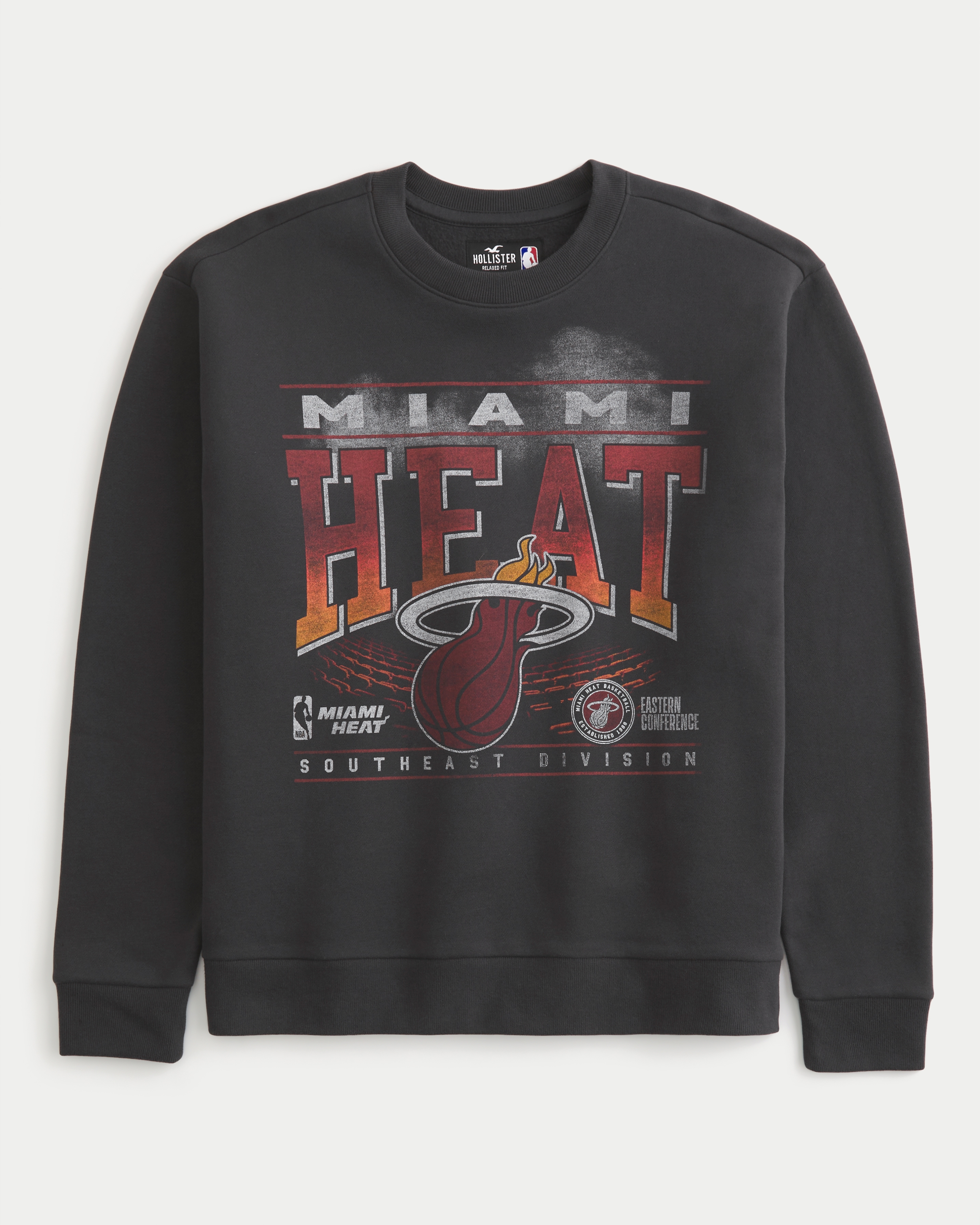 Spring Rotation Relaxed Miami Heat Graphic Crew Sweatshirt