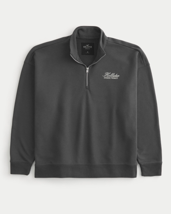 Quarter zip pullover hollister discount