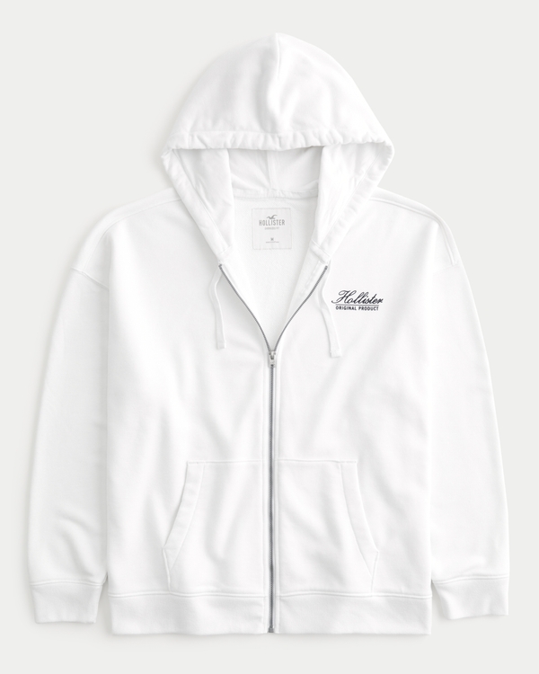 White hollister zip up hoodie  Hollister clothes, Zip ups, White zip ups