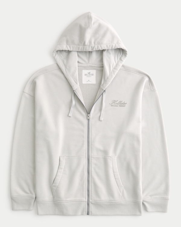 Hollister white zip on sale up hoodie