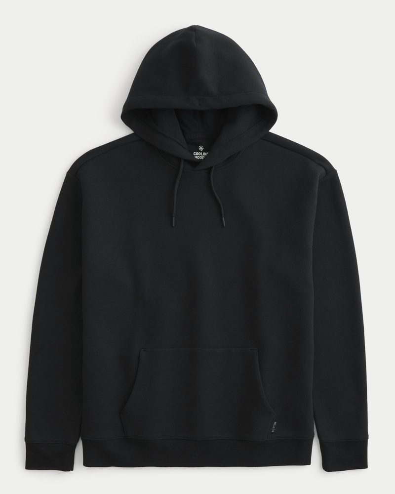 Men's Relaxed Cooling Hoodie in Black Size M from Hollister