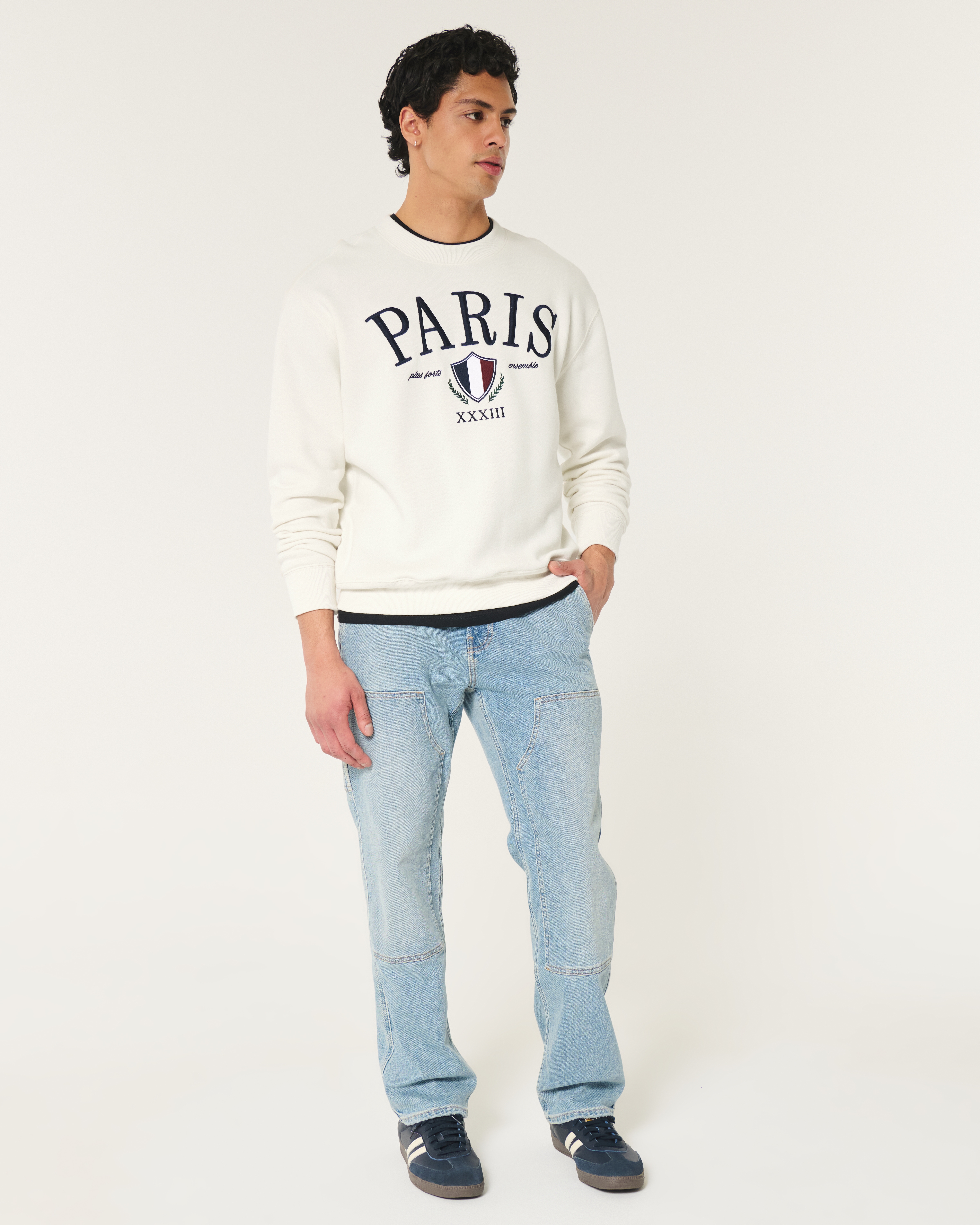 Relaxed Paris Graphic Crew Sweatshirt