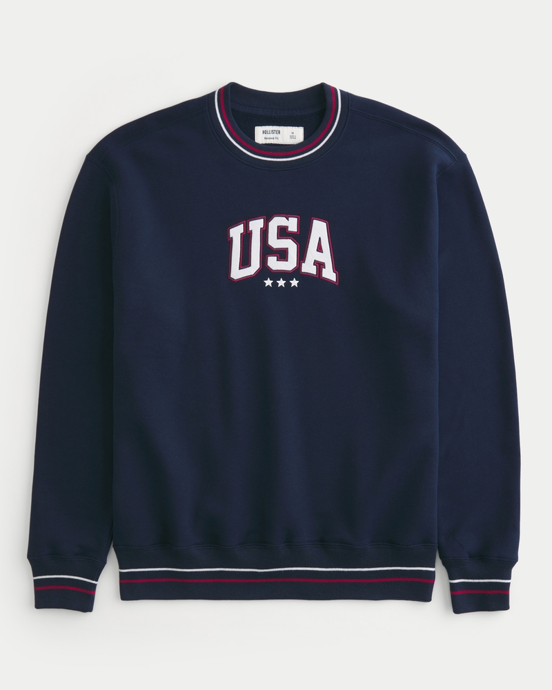 Relaxed USA Graphic Crew Sweatshirt