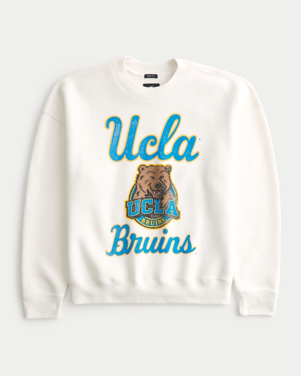 Boxy UCLA Bruins Graphic Crew Sweatshirt, Off White