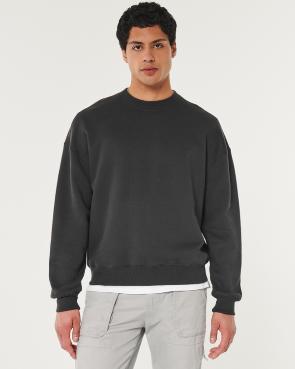 Boxy Crew Sweatshirt, Black