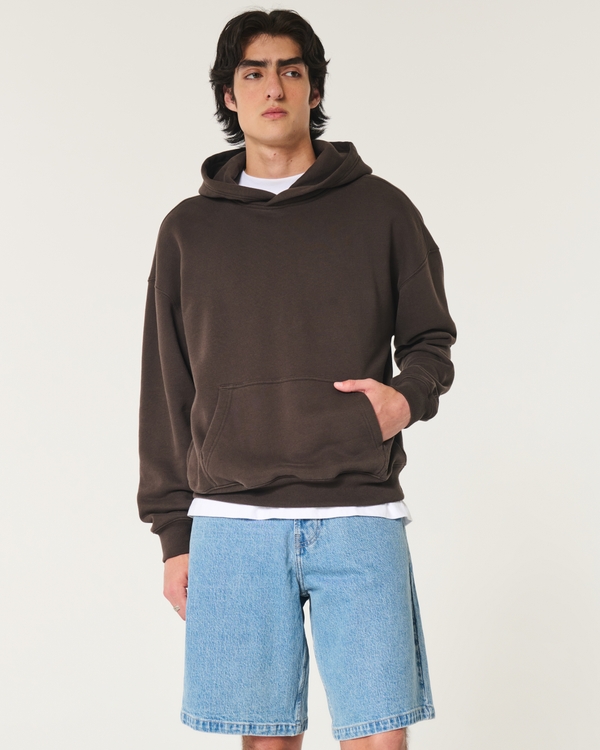 Boxy Hoodie, Dark Brown