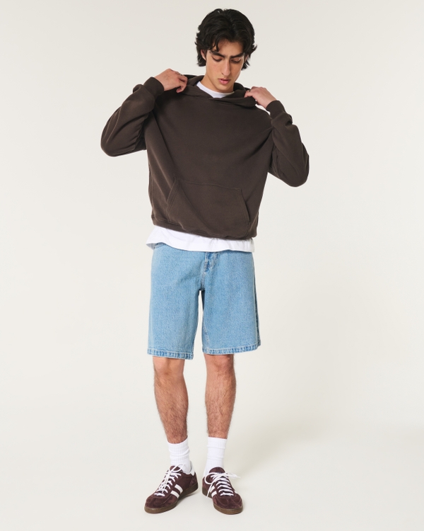 Boxy Hoodie, Dark Brown view 2
