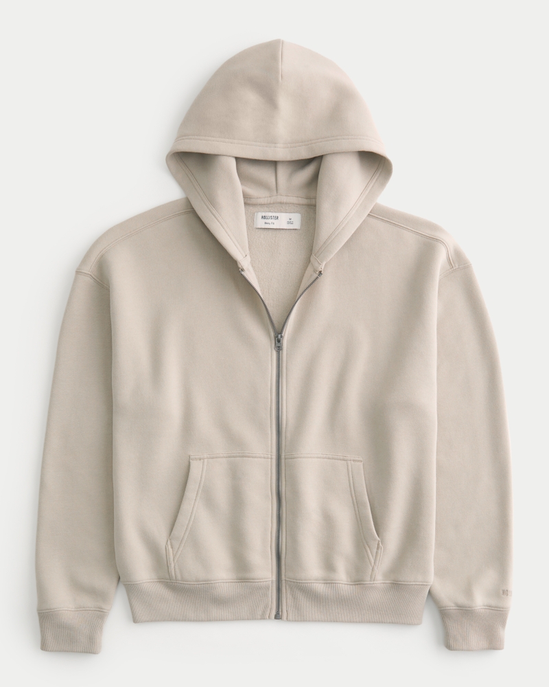 Men s Boxy Zip Up Hoodie Men s Clearance HollisterCo