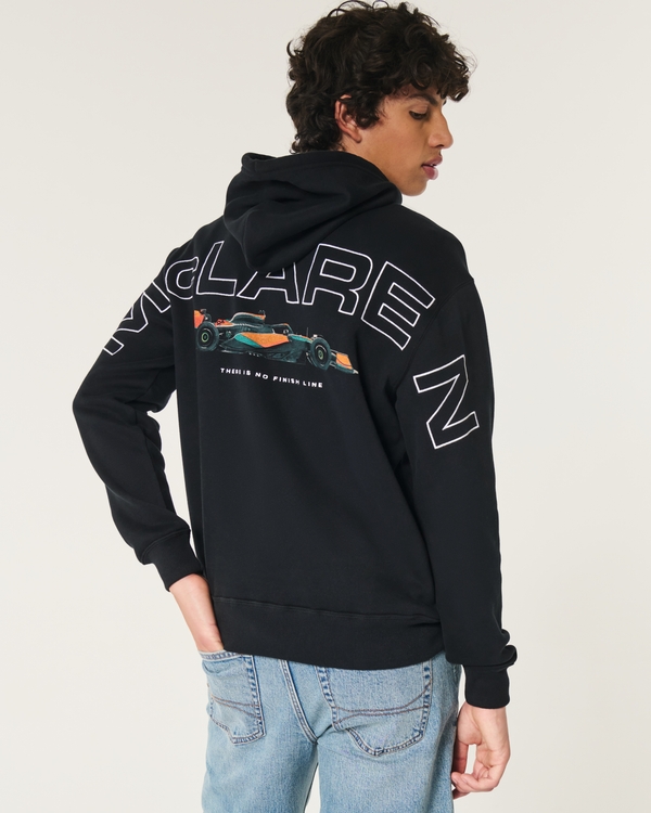 Relaxed McLaren Graphic Hoodie, Black