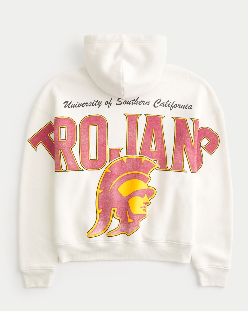 Men s Boxy USC Trojans Graphic Hoodie Men s Graphics Shop HollisterCo