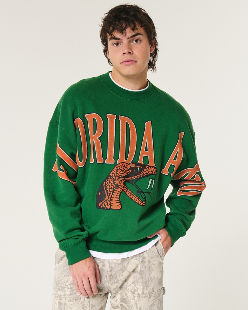 Boxy Florida A&M Graphic Crew Sweatshirt
