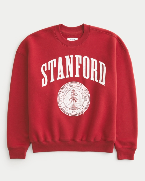 Boxy Stanford University Graphic Crew Sweatshirt, Red - Stanford