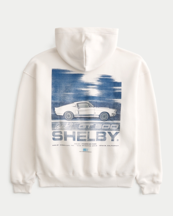 Boxy Shelby GT 500 Graphic Hoodie, Cream