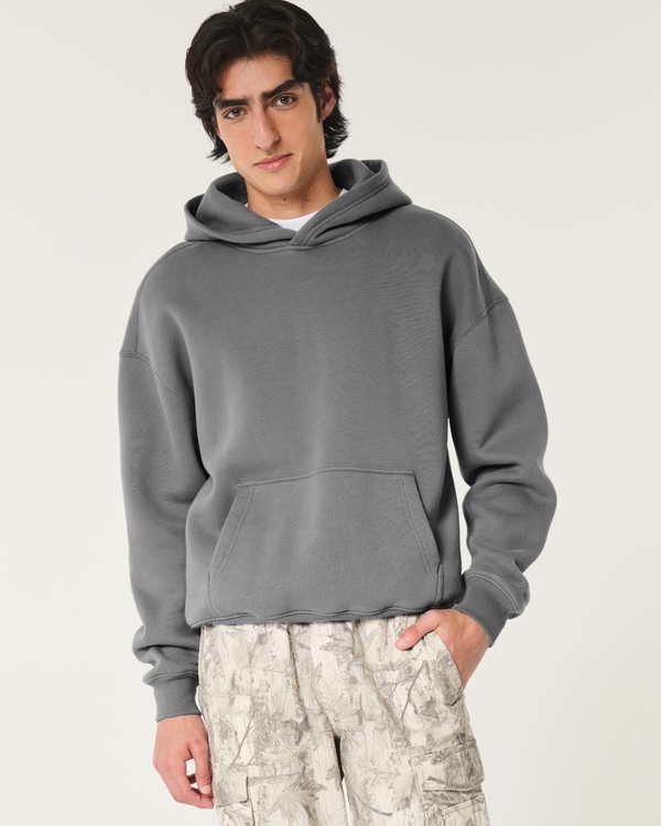 Boxy Hoodie, Dark Grey