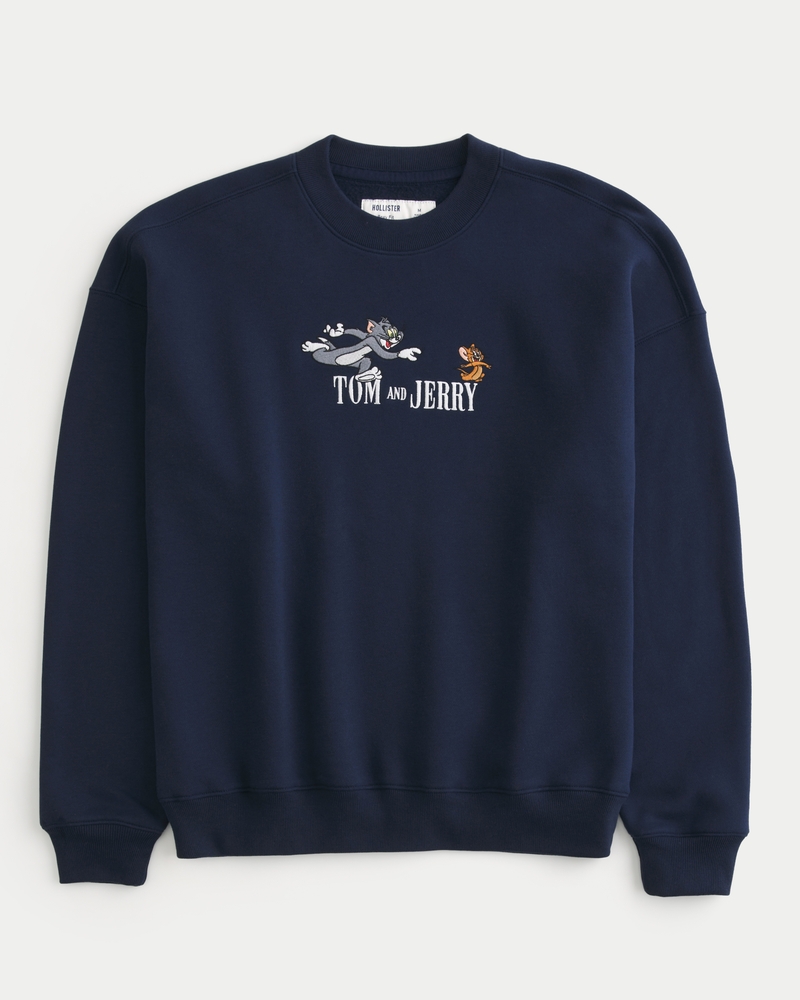 Men s Tom and Jerry Graphic Crew Sweatshirt Men s Tops HollisterCo