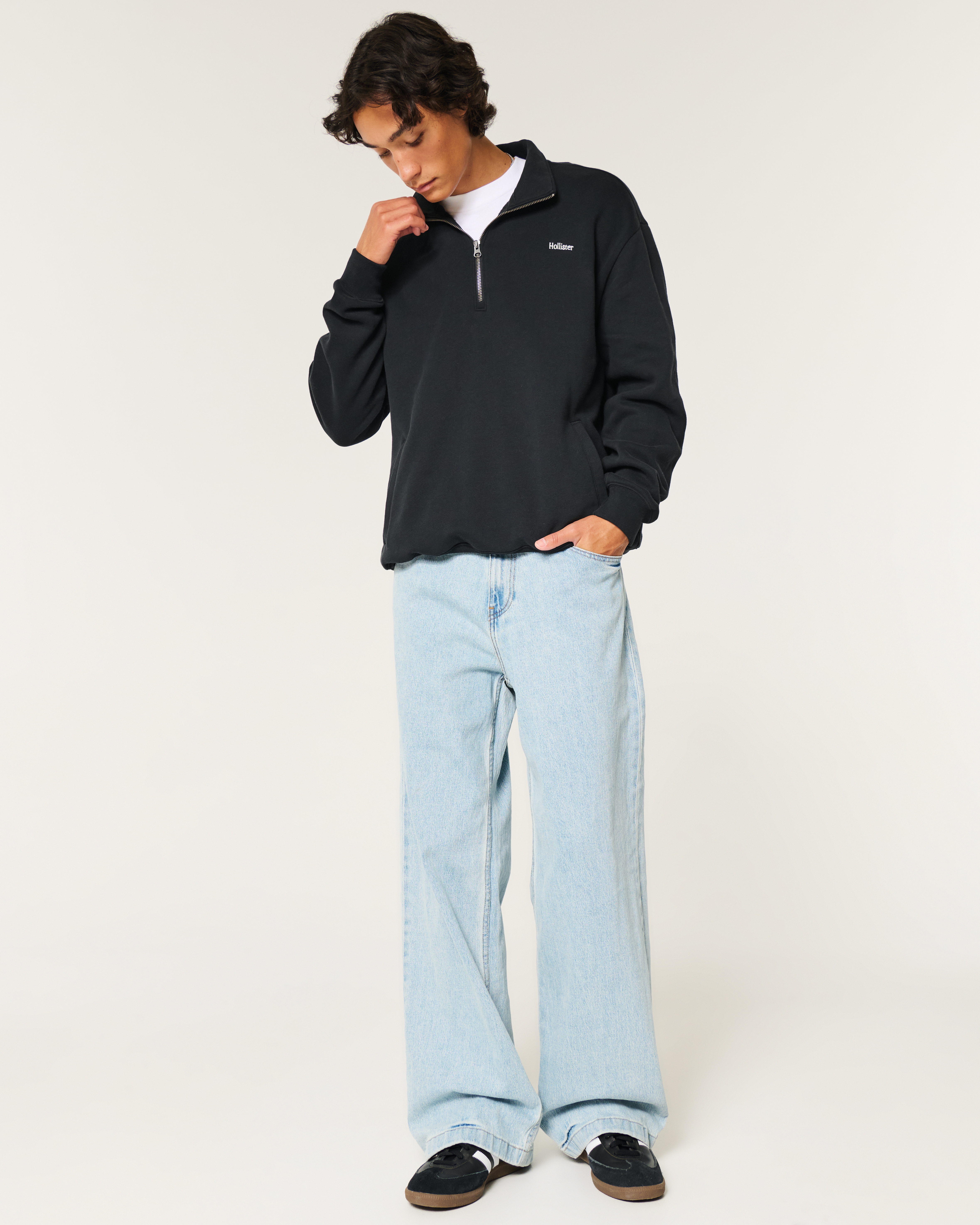 Relaxed Half-Zip Logo Sweatshirt