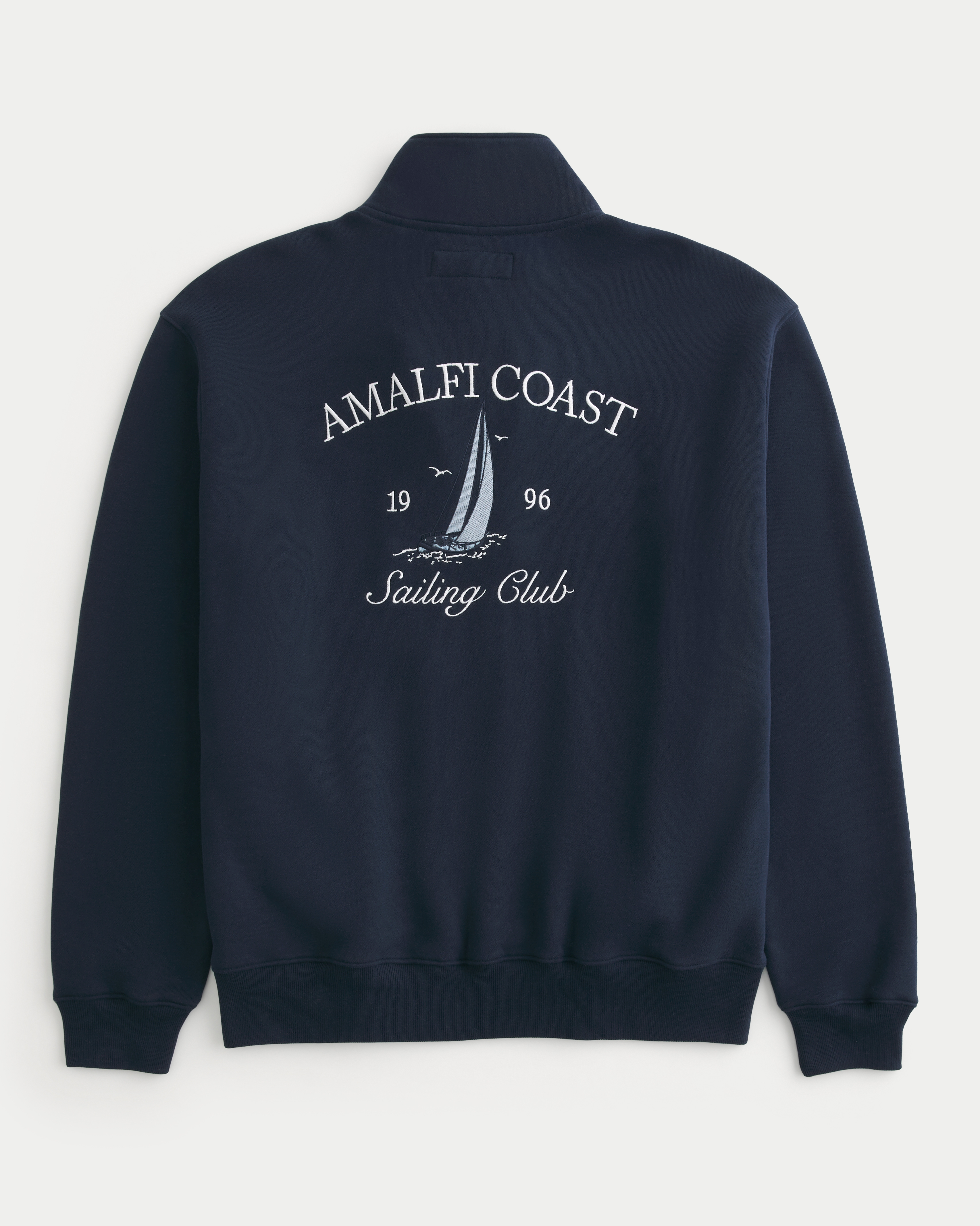 Relaxed Amalfi Coast Graphic Half-Zip Sweatshirt