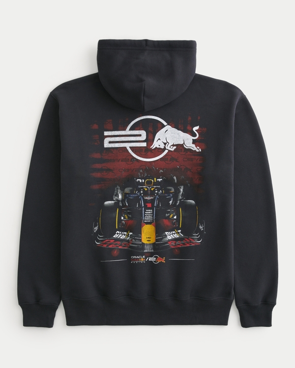 Relaxed Oracle Red Bull Racing Graphic Hoodie, Black Red Bull view 1