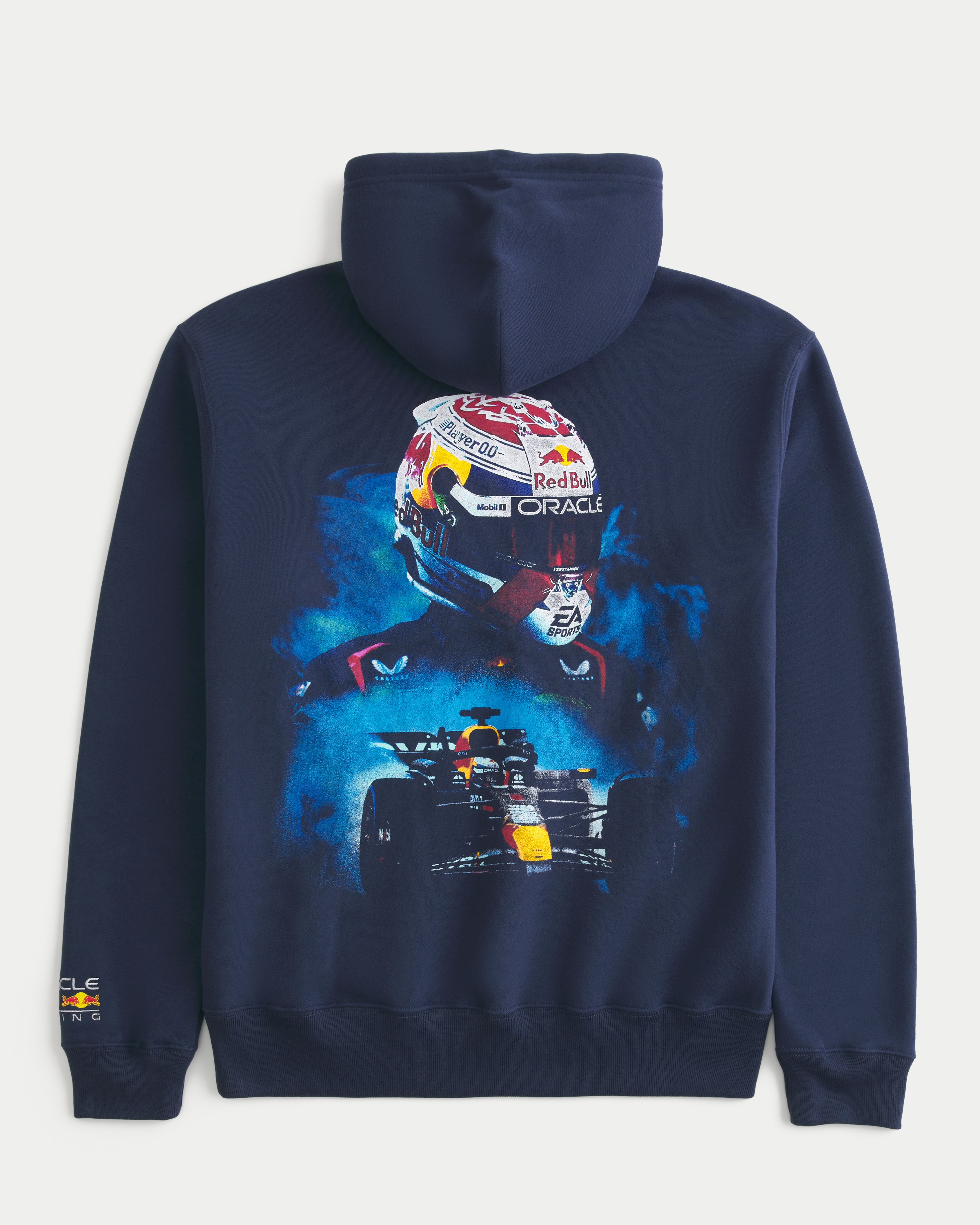 Men s Relaxed Oracle Red Bull Racing Graphic Hoodie Men s Tops HollisterCo