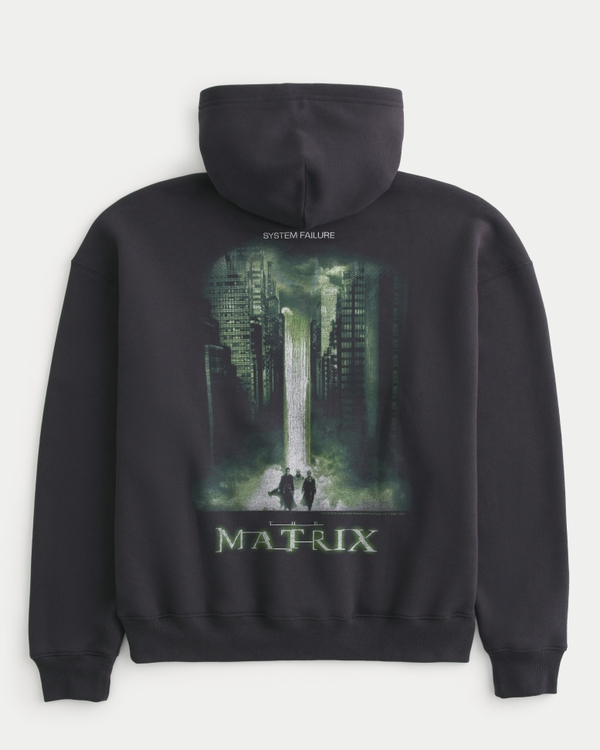 Boxy The Matrix Graphic Hoodie, Black