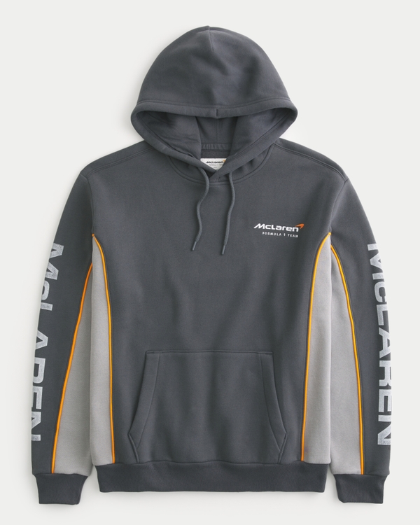 Relaxed McLaren Graphic Hoodie, Dark Gray