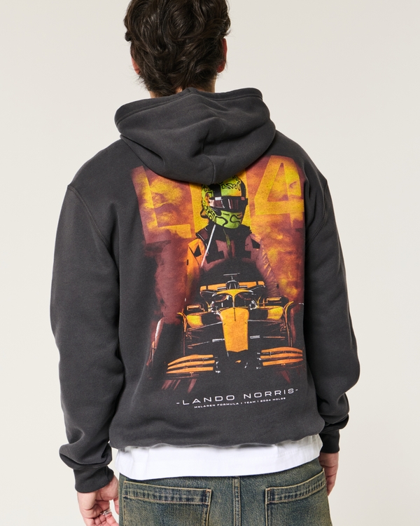 Relaxed McLaren Lando Norris Graphic Hoodie, Black view 1