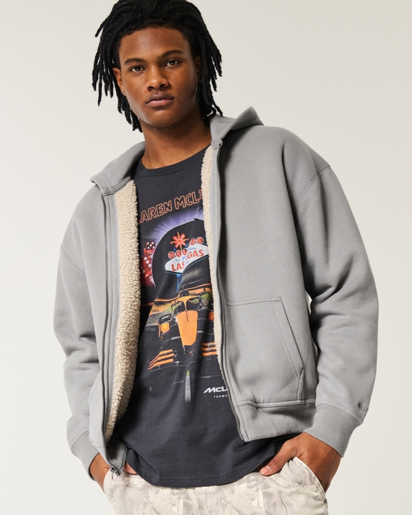 Sudaderas con capucha y cremallera para hombre Sudaderas con media cremallera y con cremallera entera Hollister Co